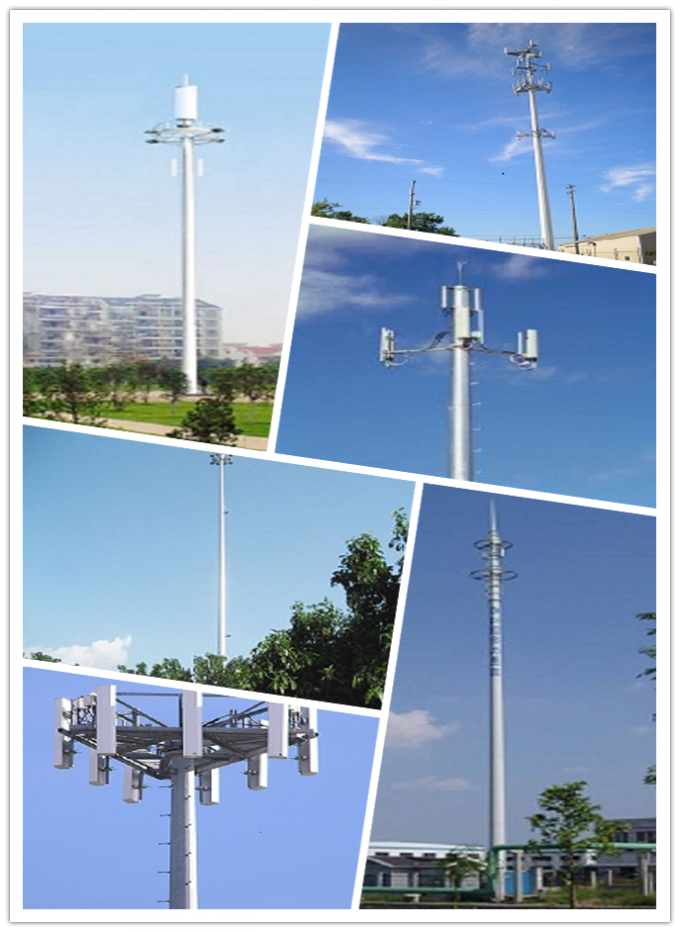 Гальванизированная высоким напряжением стальная электрическая Monopole башня радиосвязи 2