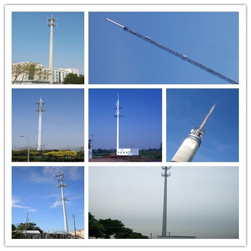 Башня Поляка стальной антенны телекоммуникаций клетчатой Mono для сообщения, ISO 9001 1