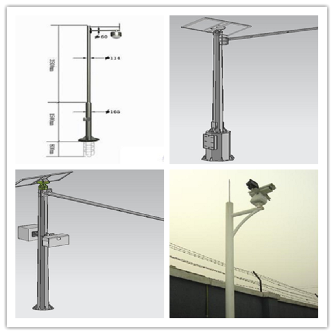 Восьмиугольные стальные сигналы светофора Poles уличного освещения с покрытием порошка 1