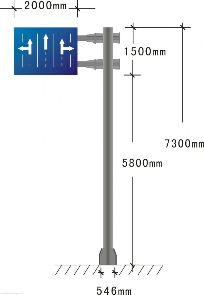 Восьмиугольные стальные сигналы светофора Poles уличного освещения с покрытием порошка 2