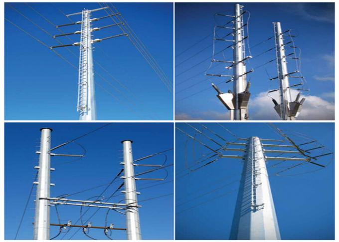 Полигональное 100ФТ на открытом воздухе Монополе распределение связи башни для опоры линии электропередач стали 115КВ 2