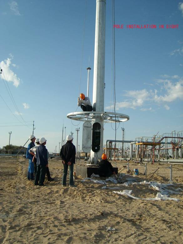 6-15м гальванизированный стальной высокий фонарный столб рангоута, на открытом воздухе поляк освещения для морского порта Дамман 6