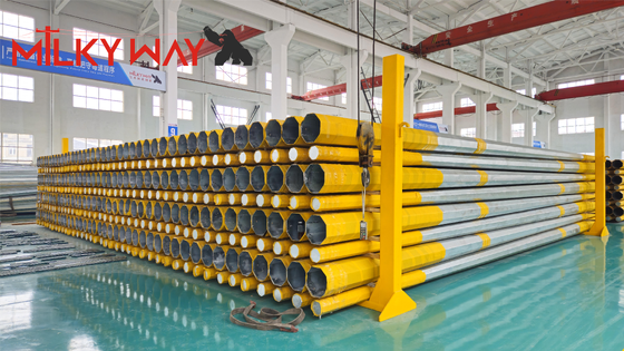 Качество  High-Strength Q460 Octagonal Hot-Dip Galvanized Steel Pole for 69kV Power Transmission Lines Фабрика