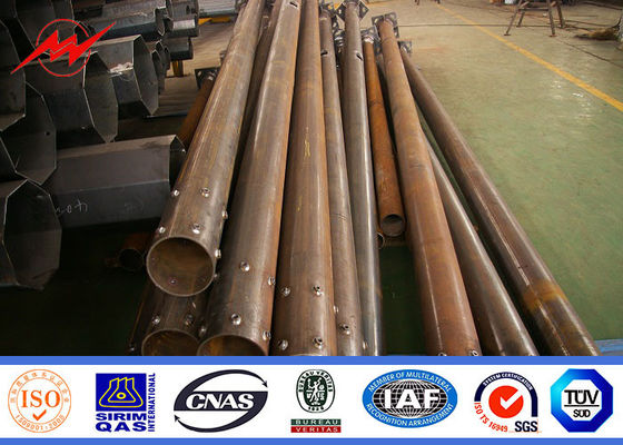 погружение двойной рукоятки 12m горячее гальванизировало стальной полюс для уличного света