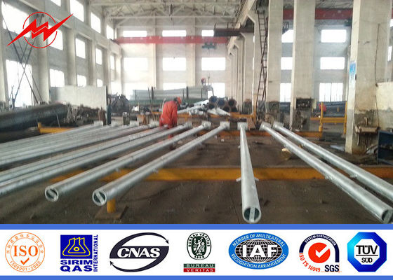 погружение двойной рукоятки 7m горячее гальванизировало стальной полюс для уличного освещения