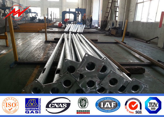 погружение двойной рукоятки 7m горячее гальванизировало стальной полюс для уличного освещения