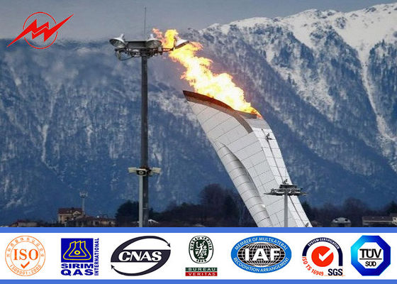 освещение полюса рангоута футбольного стадиона 45m высокое с поднимаясь системой