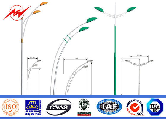 Красящ 2.75mm 12m двойной Поляк гальванизированное рукояткой стальное для уличного освещения