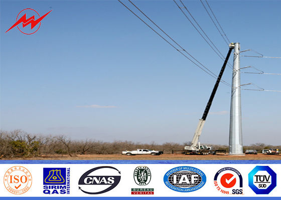 Коническая высота полюса электричества 22m толщины 3.5mm с 3 разделами для передачи