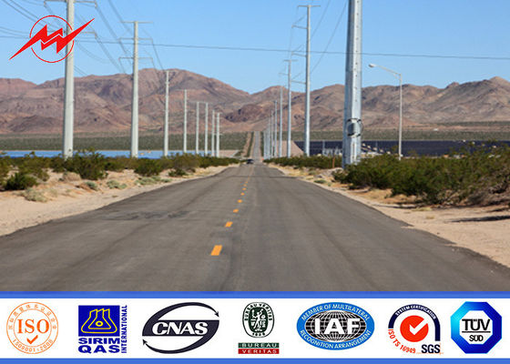 Коническая высота полюса электричества 22m толщины 3.5mm с 3 разделами для передачи