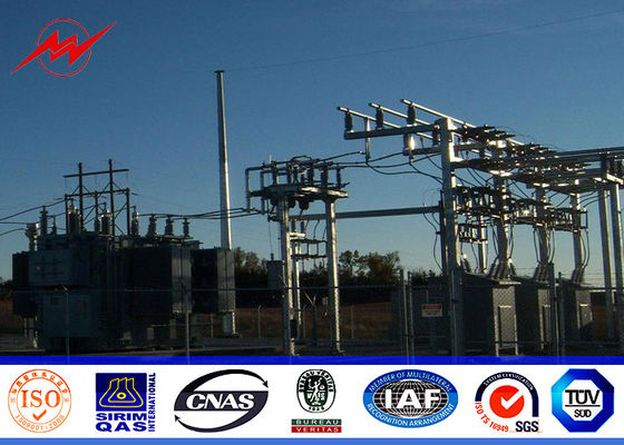 Коническая высота полюса электричества 22m толщины 3.5mm с 3 разделами для передачи