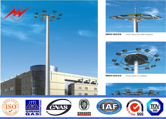 HDG гальванизировал рангоут Поляк полюса силы высокий с фонариками 400w HPS