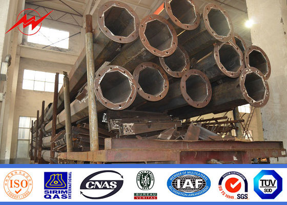 Гальванизированный вокруг сплющенные 6m напольные светлые Poles крася с одиночной перекрестной рукояткой