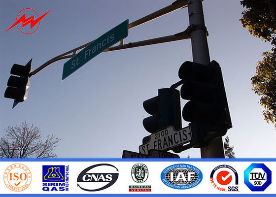 Знаки светофора таможни 4.5m гальванизированные высотой с одиночным кронштейном