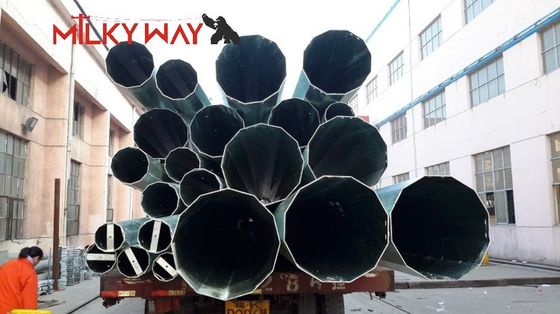 Распределение энергии Электрический стальной столб 35FT 40FT горячее погружение оцинкованной отделки