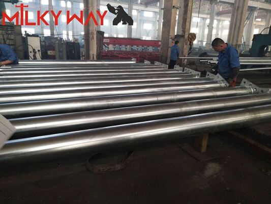 6м 7м 8м стальные столбы с возможностью горячей замены оцинкованного DIP уличного фонаря с двойным рычагом