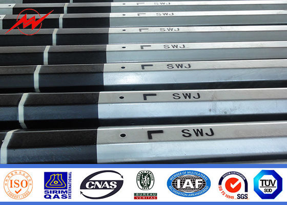 Гальванизированная электрическая общего назначения стальная опора линии электропередач для 69кв вне линии распределения