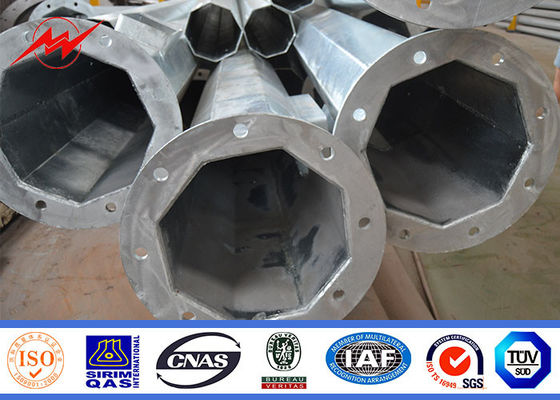 Восьмиугольный поляк ASTM A123 горячего погружения 80ft 90ft гальванизированный стальной трубчатый