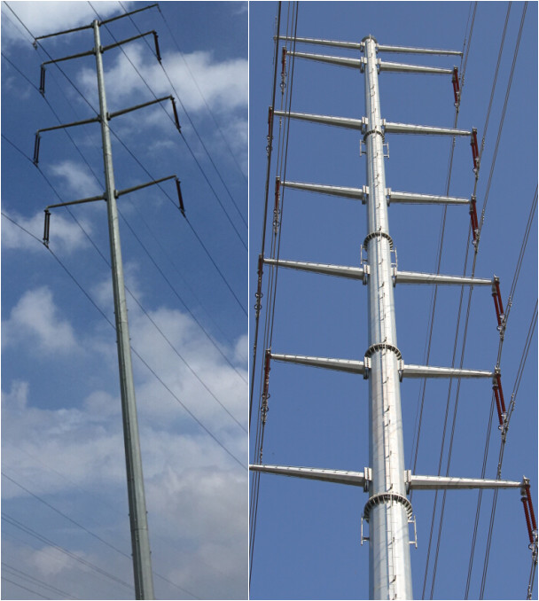 Конические 40ft 138kv стальное общего назначения Поляк для линии распределения передачи электроэнергии 2