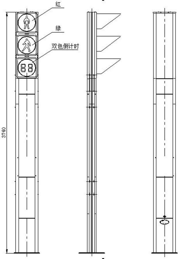 Знаки светофора таможни 4.5m гальванизированные высотой с одиночным кронштейном 1